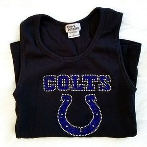 Black Tank Top with Blue Accents